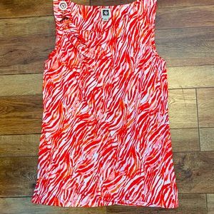 Anne Klein Orange and White Top